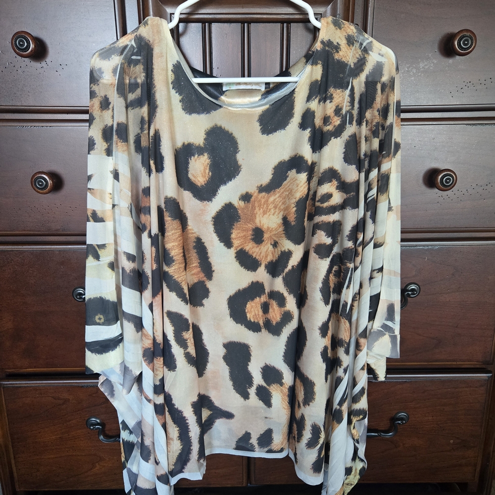 Sparkle Leopard Print Women's Blouse